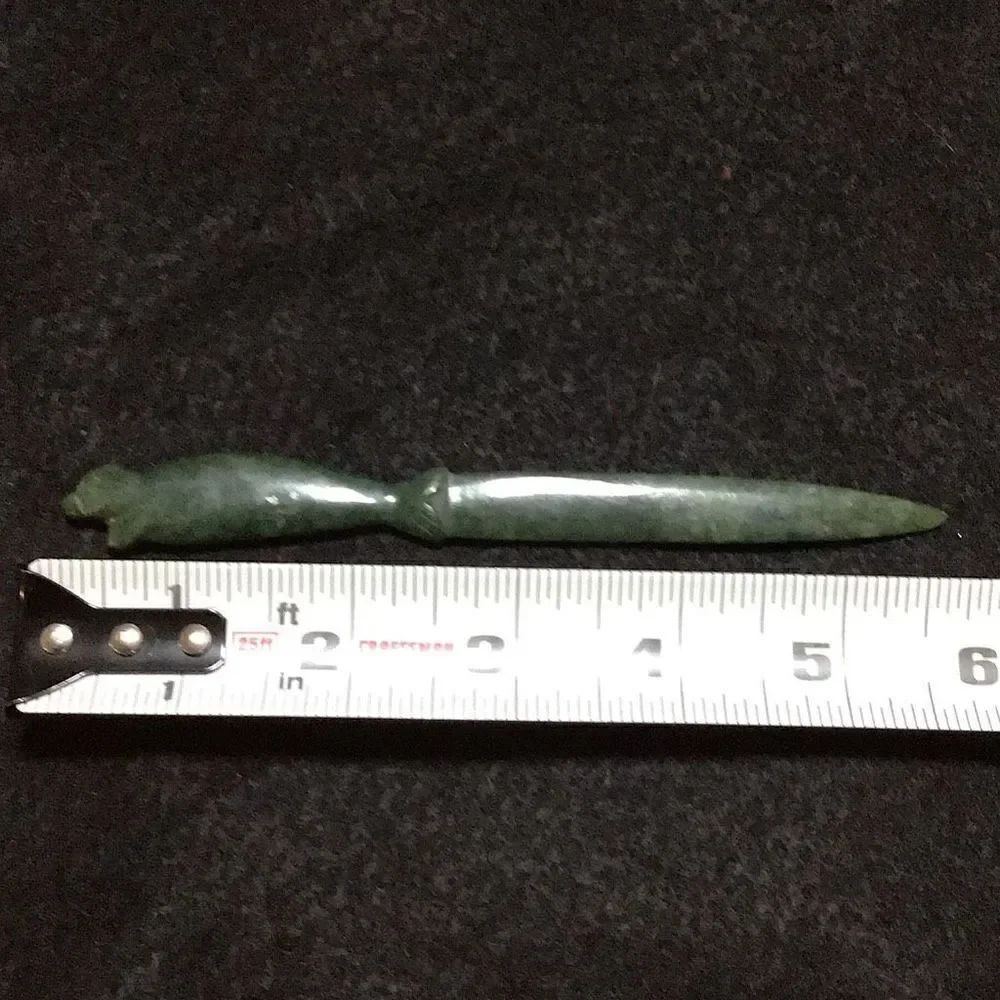 Carved stone (jade I think) seal letter opener